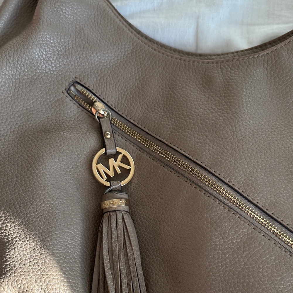 Michael Kors Brown Leather Hobo with Tassel Charm - Picture 3 of 9